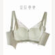 FR.YH.ZH Qianyi Bra Thin Paper B Cup No Steel Ring Sexy Hollow Cross Band Gathering No Magnetic Breathable Underwear 9923 Mist Blue 4XL 40 /90
