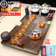 Fengziqi fully automatic glass bottom water filling tea tray home living room kung fu tea set one large tea table complete office set Fumantianxia + with handle glass + bottom water filling