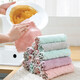 Double-sided coral velvet dishcloth kitchen lazy rag cleaning cloth 5 pieces 25*25 random color large size 25*25