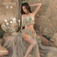 Sexy Pyjamas Anzug Altstil Hanfu verführerische Cheongsam-Uniform heiße Leidenschaft Mitternacht Charming Paar Rollenspiel 6627 Blue Sound Prinzessin schwimmendem Quasten Set One Size (80-125 Jin [Jin gleich 0,5 kg]))