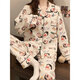 Traumiger Pyjamas mit Brustpolster für Frauen im Frühling und Herbst Baumwolle süße Cartoon Japaner Buntstift Shin-Shiba Langarmer Sommeranzug Hauskleidung Langarmed #A724 Kätzchen [mit Brustpolster] 160 (M)