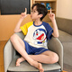 儿童睡衣男孩夏季纯棉男童短袖中大童小孩蜡笔小新薄款家居服套装 DZ6630插色叮当 小童10码身高105-115cm38斤内