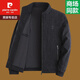 皮尔卡丹（pierre cardin）爸爸春装外套男士上衣50-60岁中青年人爷爷春秋加厚毛呢夹克 9893黑灰 180/XL
