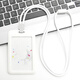 Corde ronde à la mode Lanyard Tag Carte d'employé Carte de bus carte de travail Carte de travail Carte Campus Bus Étudiant C5 Gris Version verticale + 9734 Corde ronde en argent