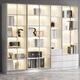 财祥书柜带玻璃门展示酒柜轻奢定制家用客厅一体整墙到顶书架实木家具 40cm单门 典雅白【包安装】 标准版【送装入户】