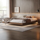 Fasati Bedsideless Suspended Bed Italian Minimalist Leather Bed Light Luxury Master Bedroom Modern Simple Backless Bed Frame Single Bed (Flagship Edition 20cm Frame) 1.8*2m Suspended