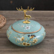 
Tira European retro ceramic ashtray decorative with cover household creative personality trend anti-fly ash American retro ashtray 1047 blue warbler blossom