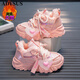 ADVSUS girls' sneakers plus velvet children's dad shoes winter 2023 new thickened girls' big cotton shoes warm running shoes 9922A-(thickened large cotton) pink size 33/shoe length is about 20.5cm
