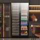 BAIKAILUN double-door thermostatic wine cabinet with double-door door ultra-thin and can be embedded in the air-cooled frost-free thermostatic wine cabinet office home tea beverage liquor wine fruit preservation refrigerated display cabinet 2 meters dual temperature red wine with 274 bottles thin section