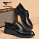 Septwolves Leather Shoes Men's Winter 2025 New First Layer Cowhide Soft Sole Formal Business Shoes Genuine Leather British Style Casual Leather Shoes Black 39