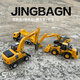 Mengbuluo heavy-duty simulation alloy large truck dump truck transport truck bulldozer + medium-sized dump truck