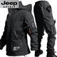 JEEP SPIRIT Jeep Functional Winter Jacket Men's Tactical Military Hunting Clothing Jacket Cycling Windproof Warm Work Jacket Black Suit L 170 (120-135Jin Jin equals 0.5kg)