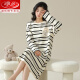 Langsha (Langsha) puede usar camisón para mujeres primavera y otoño 2024 Nuevo algodón de algodón delgada Versión coreana de Internet Estilo de celebridades Mejor amigo de la casa Invierno W9764 Caminilla de manga larga 3XL 140-160Jin [Jin equivale a 0.5 kg]