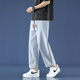 Foss Phil light blue jeans men's summer thin nine-point loose trendy brand sports and casual straight wide-leg pants Fashion brand 718-K829 light blue 2XL [Recommended 160-175Jin [Jin equals 0.5 kg]]