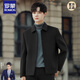 Romon Wool Wool Coat Men's Wool Coat Short Lapel Double-sided Wool Jacket Men's Autumn and Winter Thickened Top Caramel Color No Liner L