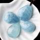 Pangdonglai -Qualität Kristall Rough Stein Halskette Aquamarin Anhänger Eines Bild Eispictyp Aquamarin Wassertropfen Form Blau G1591