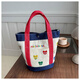 Shenshiyi canvas bag transportieren kleine Tasche Handtasche Eimer Lunchbox Lunchbox Lunchbox Mama trägt Babybeutel Leichte farbenfrohe Bären -Leinwand Handtasche [Weiß]