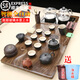 Fengziqi fully automatic glass bottom water filling tea tray home living room kung fu tea set one large tea table complete office set Fumantianxia + with handle glass + bottom water filling