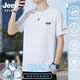 JEEP SPIRIT吉普短袖冰丝短袖t恤男夏季薄款圆领速干衣宽松大码运动体恤半袖 JP17088：浅棕 6XL 建议220-240斤