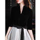 Seidler Black Evening Kleid für Frauen 2025 Neues Banketttemperament Edel und leichte Luxus-Nischen-Jahrestreffen Host Black Long L (Empfohlen 106-115Jin [Jin gleich 0,5 kg])