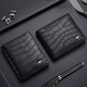 Sept Wolf Men's's Wallet Wallet Threet Full Full en cuir véritable en cuir bref Crocodile peut être placé sur le clip de permis de conduire Pure Couche de tête de coche Clip de billette