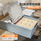 Lijie under-bed storage box with wheels, thickened flat storage box, drawer-type household clothes storage artifact, under-bed storage box, blue short model 100*50*14cm, three packs