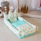 Beijia Yuanying crib mid-bed detachable and washable portable crib anti-shocking bionic fully removed baby pillow travel crib Crown (crown model) 90*55*35cm [with quilt]
