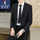 Woodpecker suit men's business slim suit men's work professional formal small suit groomsmen clothing groom's dress suit + trousers + shirt + tie 2XL