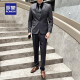 罗蒙西服套装男2025春季新款商务职业正装结婚礼服西服马甲三件套男 一粒黑色 3XL /185(建议155-170斤)