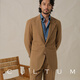 CULTUM wool double brushed autumn Italian Naples suit suit men's casual formal high-end suit two-piece tan two-piece suit L (52B)