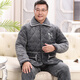 
Xuanduoqi pajamas men in winter thickened coral velvet three-layer cotton flannel dad middle-aged and elderly home clothes set C9901# black gray men [milk velvet] XXXL (165-200Jin [Jin equals 0.5 kg]) three-layer thickened