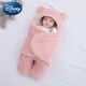Disney (Disney) blanket for newborns in autumn and winter, thickened newborn blanket, baby sleeping bag, anti-jump swaddle, baby products, blanket, lambswool, pink, 3M, total length about 62cm
