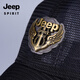 JEEP SPIRIT吉普帽子男士夏季棒球帽速干网眼透气防晒遮阳帽薄款鸭舌帽大头围 黑色 常规码（56-59cm）