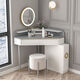Shanghuashi Dressing Table Bedroom Corner Light Luxury Triangle Internet Celebrity Ins Style Corner Mini Dressing Table LED Light Small Dressing Table 0.6 Meter Dressing Table (Free Makeup Stool)
