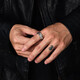 IDEAGEMER925 silver graffiti ring men's cool personality retro style niche creative fashion versatile handsome boy ring graffiti ring Hong Kong No. 19