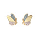 EKUSTYEE butterfly small brooch for women, cute collar pin, anti-exposure buckle, creative pin buckle, simple and versatile clothing neck accessories, a pair of three-color wing brooches + gift box