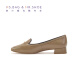 Miss Bag and Mr. Shoes 2023 Autumn New Square Toe Horseshoe Heel Sheepskin Semi-Deep Mouth Urban Style Shoes for Women Pink 37