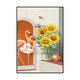 Mo Xiaoxie Sonnenblume Eingangsdekoration Malerei kleiner frischer Eingangshalle Fantasie Wandmalerei Nordic Style Wohnzimmer Gangmalmalerei Mo Xiaoxie 2694 50*70 cm Kristallfilm Eins Couplet Black Border