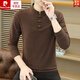 Pierre Cardin (pierre cardin) stand collar long-sleeved t-shirt men's spring and autumn Chinese style Henry collar polo shirt trendy autumn wear inner base t 8806 gray M
