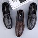 
Fugui Bird Summer Beanie Men's Real Leather Lazy Casual Leather Shoes Soft Sole Breathable Business Driving Daddy Shoes Yulin FG9898 Black 38