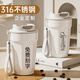 TMIRUI Portable Aislamiento térmico Café Café para hombres y mujeres con regalos de alta apariencia Logotipo personalizado Caza de agua Copa de regalo Regalo Día del Día del Maestro [Caja de regalo Smart/High-End] White 465ml