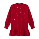 Zuoxi Girls Red Sweater Dress New Year's Eve Clothing for Children Autumn and Winter 2025 New Girls Winter Fishtail Skirt Red 120 Recommended height is about 120cm