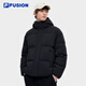Veste à la mode à la mode Fusion Fusion pour les hommes en hiver nouvelle veste chaude à capuche lâche décontractée, noir - BK XL 180 / 100A