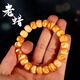 Chengyuanxiang CREORISETIN fidelity raw ore Russian material old beeswax white flower tiger skin pattern old type barrel beads for men and women bracelets Buddha beads bracelet single circle 10mm old type