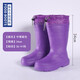 Fleece Rain Shoes for Women Warm and Anti-Slip Thickened Winter Rain Boots Waterproof Cotton Shoes for Men EVA Foam Lightweight All-in-One Shoes H1 902 Black 36/37