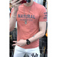 
FHHUABD national trend cotton summer short-sleeved T-shirt men's printed and embroidered Korean style slim and simple men's T-shirt ins fashion blue white t1480 S suggested that 95 Jin [Jin equals 0.5 kg] less than