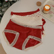 
Yi Manqin's red underwear for women without traces, red fire lace pure sexy and cute zodiac year modal antibacterial cotton crotch briefs 9905-Red Huohuo M/One Size [80-120Jin [Jin equals 0.5 kg]]
