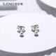 Century Yuan Platinum Earrings Female Light Beads Round Beads PT950 Peas Earrings Simple Birthday Gift for Girlfriend and Wife 1.11g