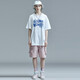 Guyuka (GUUKA) xSANK pure cotton short-sleeved trendy brand T-shirt for men's summer 2025 new Liu Yu same hip-hop loose casual half-sleeved white F3887 L