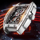 Mark Waffe (FAIRWHALE) Trailblazer Series Watch Men's Hollow Full Automatic Mechanical Watch Men's Watch Fashion Student Sports Luminous National Watch Men [Swiss Quality] FW6180 Full Black